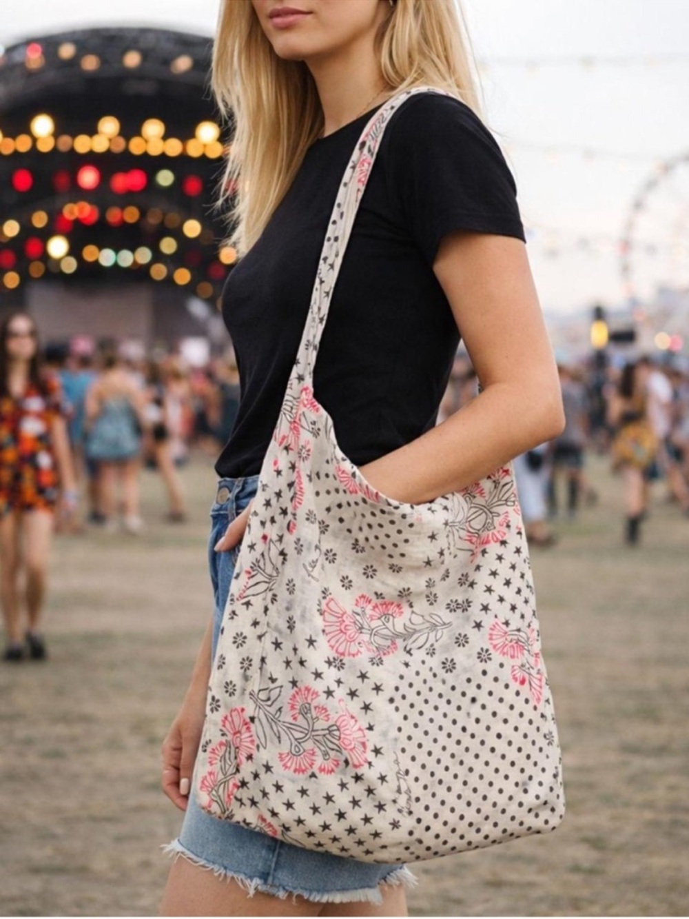 Lot of two Free People Cloth Tote Bags